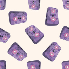 Audiotape , cartoon seamless pattern background