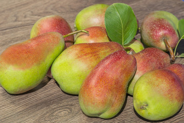 Still life of ripe juicy pears