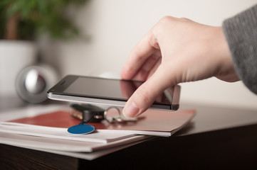 Smartphone and NFC tag, NFC (Near Field Communication) theme