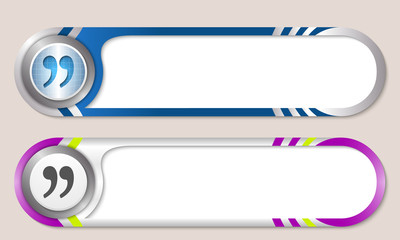 Obraz premium Vector buttons for your text and quotation mark