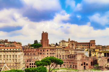 Bella Roma. Lovely View on the historical buildings of Rome