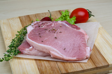 Raw pork steak