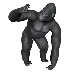Naklejka premium Angry gorilla - 3D render