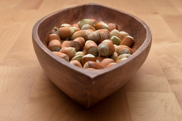Hazelnuts on plate
