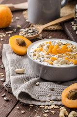 Domestic apricots musli yogurt