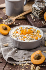 Domestic apricots musli yogurt