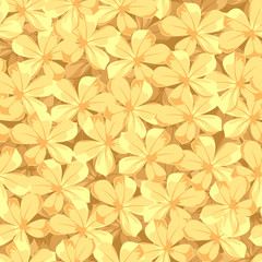 Seamless background with yellow flowers. Vector illustration.