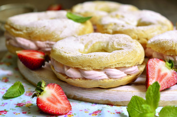Choux pastry ring with filling.