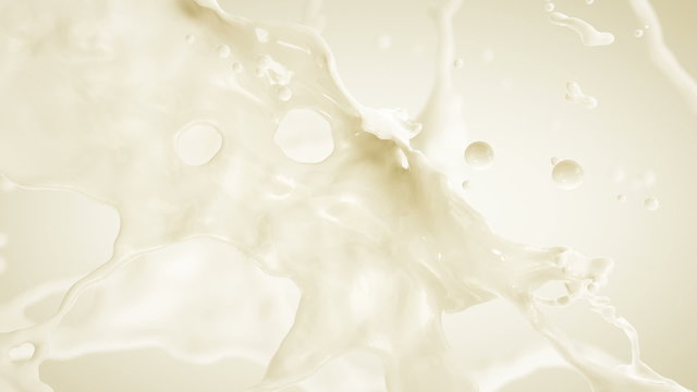Milk Splash. Slow motion.With mask.