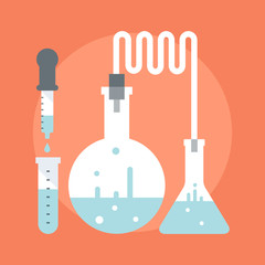 Research flat style, colorful, vector icon