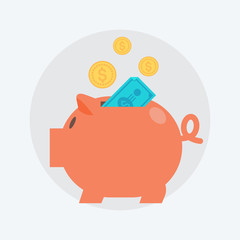Savings Flat style colorful, vector icon