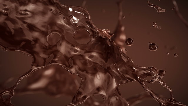 Splash of Chocolate. Slow motion.