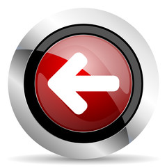 left arrow red glossy web icon