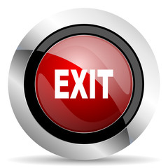 exit red glossy web icon