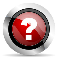question mark red glossy web icon