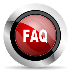 faq red glossy web icon