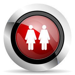 couple red glossy web icon