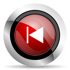 prev red glossy web icon