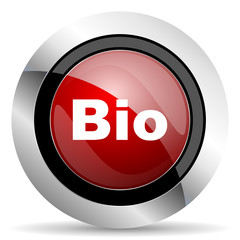 bio red glossy web icon
