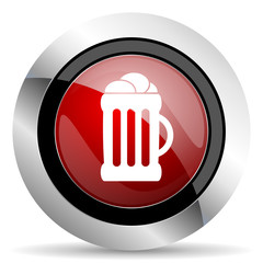 beer red glossy web icon