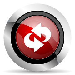 rotation red glossy web icon