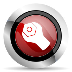 tools red glossy web icon