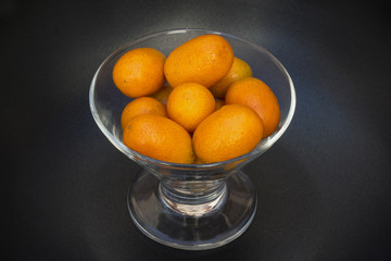 Kumquat fruits (or cumquats) citric fruit.