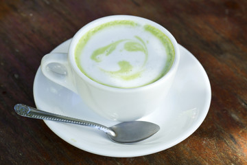 Hot green tea or cup of tea 