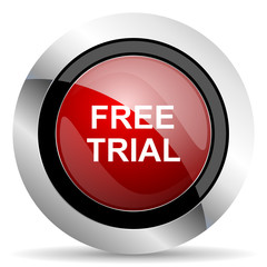 free trial red glossy web icon