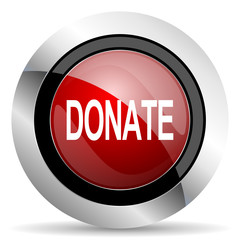 donate red glossy web icon