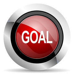 goal red glossy web icon
