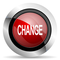 change red glossy web icon