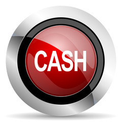 cash red glossy web icon