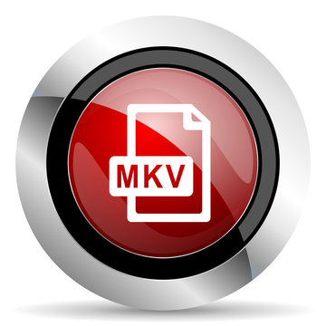 mkv file red glossy web icon
