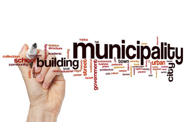Municipality word cloud - obrazy, fototapety, plakaty