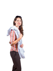 Woman Holds White Lab Coat