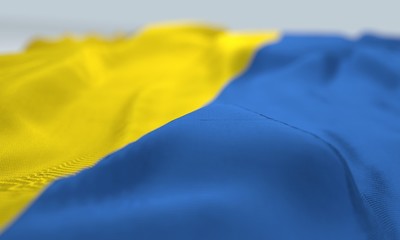 zoom flag of ukraine, close up view, bokeh