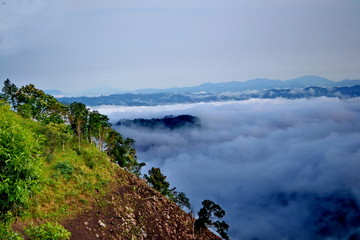 fog and cloud mountain valley landscape, Nan province Thailand  