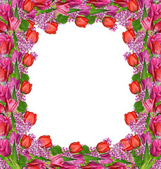 flowers tulips and lilacs