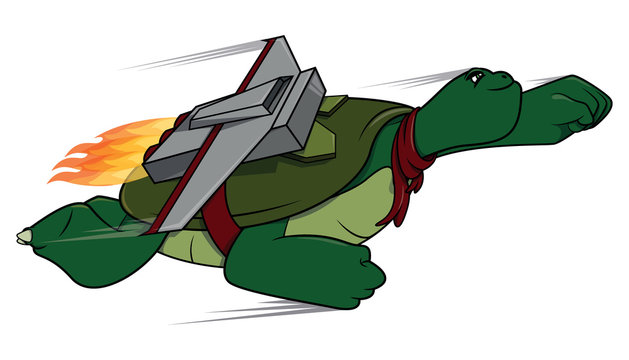 Flying Turtle Cartoon Illustration