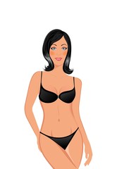 beautiful girl in bathing suit isolated