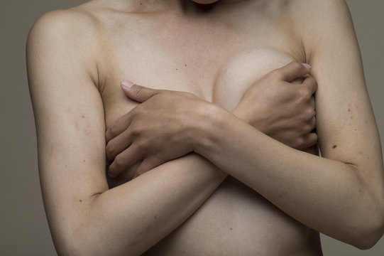 Sexy breast of young woman