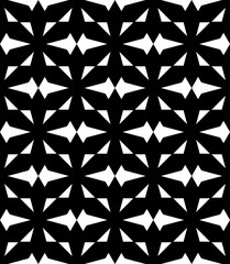 Black and white geometric seamless pattern, abstract background.
