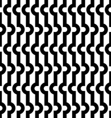 Black and white geometric seamless pattern, abstract background.