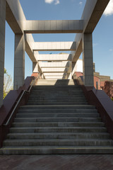 staircase with columns