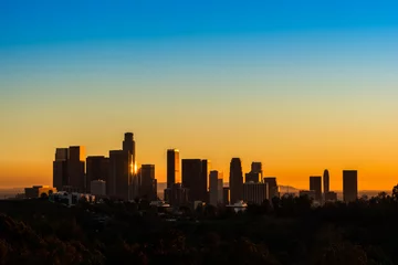 Cercles muraux construction de la ville View of downtown Los Angeles at golden hour 
