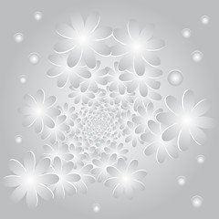 Abstract background with flowers and circles