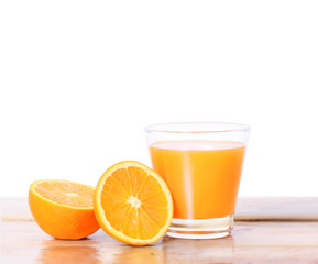 Orange juice isolated on  white