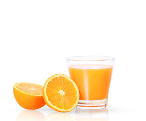 Orange juice isolated on  white
