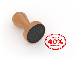 Runder 40 Prozent Rabatt Stempel